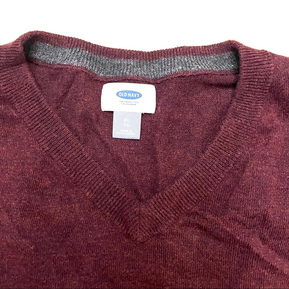 ✅ Old Navy Burgundy Lightweight V-Neck Sweater B18/26 - Picture 4 of 10